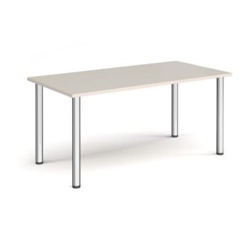 Rectangular chrome radial leg meeting table 1600mm x 800mm Light Grey - DRL1600-C-LG