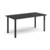 Rectangular black radial leg meeting table 1600mm x 800mm Black - DRL1600-K-BK