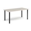 Rectangular black radial leg meeting table 1600mm x 800mm Light Grey - DRL1600-K-LG