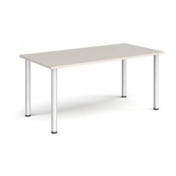 Rectangular silver radial leg meeting table 1600mm x 800mm Light Grey - DRL1600-S-LG