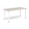 Rectangular white radial leg meeting table 1600mm x 800mm Light Grey - DRL1600-WH-LG