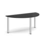 Semi chrome radial leg meeting table 1600mm x 800mm Black - DRL1600S-C-BK