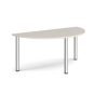 Semi circular chrome radial leg meeting table 1600mm x 800mm Light Grey - DRL1600S-C-LG
