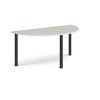 Semi circular chrome radial leg meeting table 1600mm x 800mm Light Grey - DRL1600S-K-LG