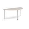 Semi circular silver radial leg meeting table 1600mm x 800mm Light Grey - DRL1600S-S-LG