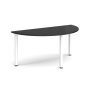 Semi circular white radial leg meeting table 1600mm x 800mm Black - DRL1600S-WH-BK