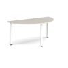 Semi circular white radial leg meeting table 1600mm x 800mm Light Grey - DRL1600S-WH-LG