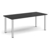 Rectangular chrome radial leg meeting table 1800mm x 800mm Black - DRL1800-C-BK