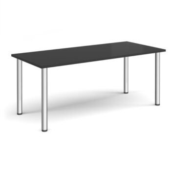 Rectangular chrome radial leg meeting table 1800mm x 800mm Black - DRL1800-C-BK