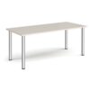 Rectangular chrome radial leg meeting table 1800mm x 800mm Light Grey - DRL1800-C-LG