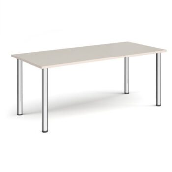 Rectangular chrome radial leg meeting table 1800mm x 800mm Light Grey - DRL1800-C-LG