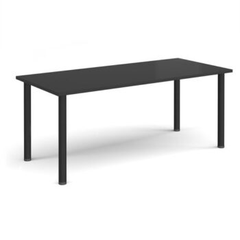 Rectangular black radial leg meeting table 1800mm x 800mm Black - DRL1800-K-BK