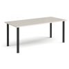 Rectangular black radial leg meeting table 1800mm x 800mm Light Grey - DRL1800-K-LG