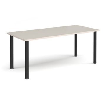 Rectangular black radial leg meeting table 1800mm x 800mm Light Grey - DRL1800-K-LG