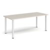 Rectangular silver radial leg meeting table 1800mm x 800mm Light Grey - DRL1800-S-LG