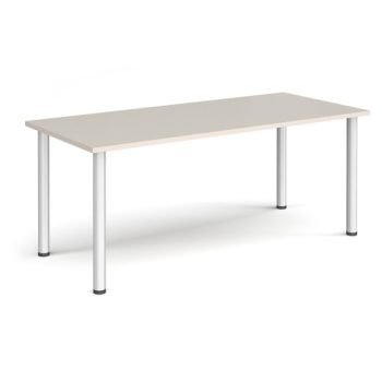 Rectangular silver radial leg meeting table 1800mm x 800mm Light Grey - DRL1800-S-LG