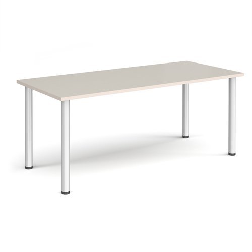 Rectangular silver radial leg meeting table 1800mm x 800mm Light Grey - DRL1800-S-LG