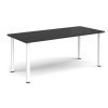 Rectangular white radial leg meeting table 1800mm x 800mm Black - DRL1800-WH-BK
