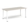Rectangular white radial leg meeting table 1800mm x 800mm Light Grey - DRL1800-WH-LG
