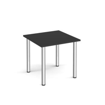 Square chrome radial leg meeting table 800mm x 800mm Black - DRL800-C-BK