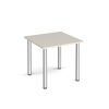 Square chrome radial leg meeting table 800mm x 800mm Light Grey - DRL800-C-LG