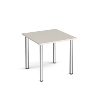 Square chrome radial leg meeting table 800mm x 800mm Light Grey - DRL800-C-LG