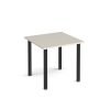 Rectangular black radial leg meeting table 800mm x 800mm Light Grey - DRL800-K-LG