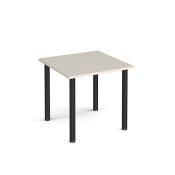 Rectangular black radial leg meeting table 800mm x 800mm Light Grey - DRL800-K-LG