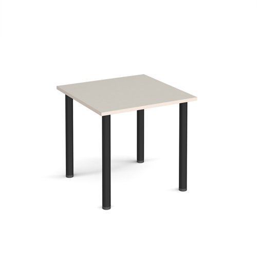 Rectangular black radial leg meeting table 800mm x 800mm Light Grey - DRL800-K-LG