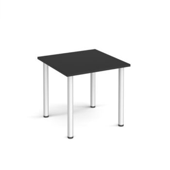 Rectangular silver radial leg meeting table 800mm x 800mm Black - DRL800-S-BK