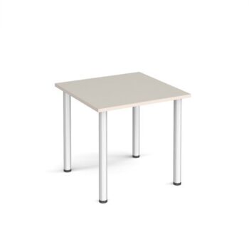 Rectangular silver radial leg meeting table 800mm x 800mm Light Grey - DRL800-S-LG