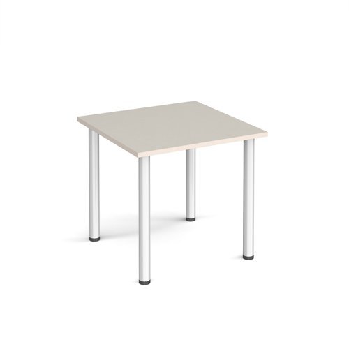 Rectangular silver radial leg meeting table 800mm x 800mm Light Grey - DRL800-S-LG
