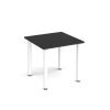 Rectangular white radial leg meeting table 800mm x 800mm Black - DRL800-WH-BK