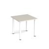 Rectangular white radial leg meeting table 800mm x 800mm Light Grey - DRL800-WH-LG