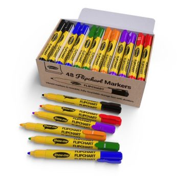 Show-me Flipchart Markers Assorted Colours - Box 48