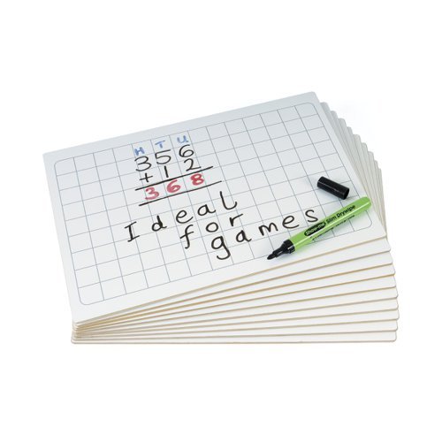 Show-me A4 Rigid Gridded Plain Reverse 10 Drywipe Lapboards