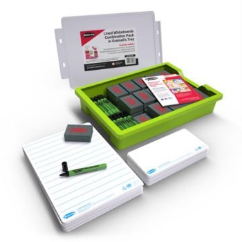 Show-me Combination Pack Lined Whiteboards in Gratnell Tray - 121 Pieces