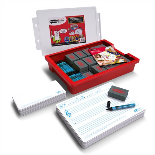 Show-me Combination Pack Music Ruled Whiteboards in Gratnell Tray - 121 Pieces