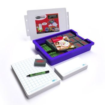 Show-me Combination Pack Gridded Whiteboards in Gratnell Tray - 121 Pieces