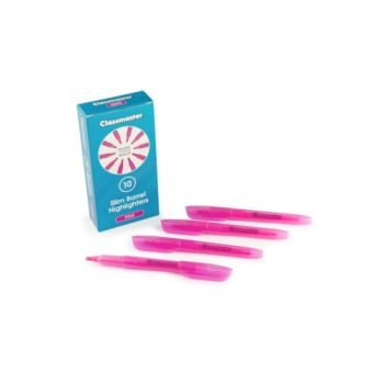 Classmaster Slim Barrel Highlighters Pink - Box 10