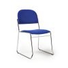 Jive stacking chair with chrome frame in blue fabric  - JIV300C-B