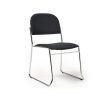 Jive stacking chair with chrome frame in black fabric  - JIV300C-K
