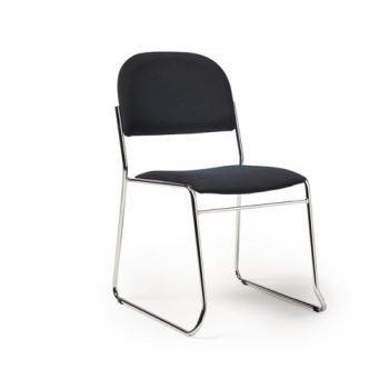 Jive stacking chair with chrome frame in black fabric - JIV300C-K
