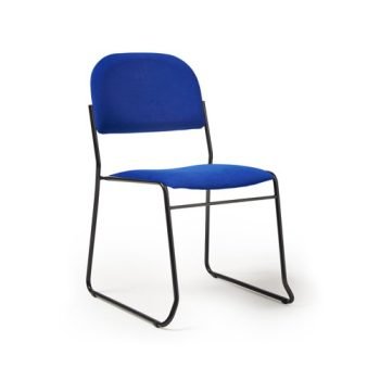 Jive stacking chair with black frame in blue fabric - JIV300K-B