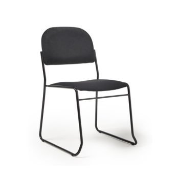 Jive stacking chair with black frame in black fabric - JIV300K-K