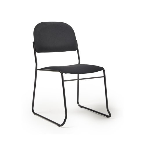 Jive stacking chair with black frame in black fabric - JIV300K-K