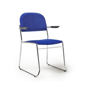 Jive stacking armchair with chrome frame in blue fabric - JIV301C-B