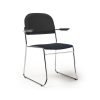 Jive stacking armchair with chrome frame in black fabric  - JIV301C-K