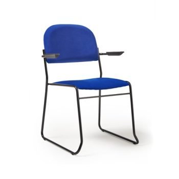 Jive stacking armchair with black frame in blue fabric - JIV301K-B