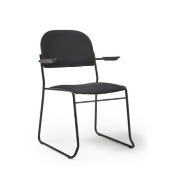 Jive stacking armchair with black frame in black fabric - JIV301K-K